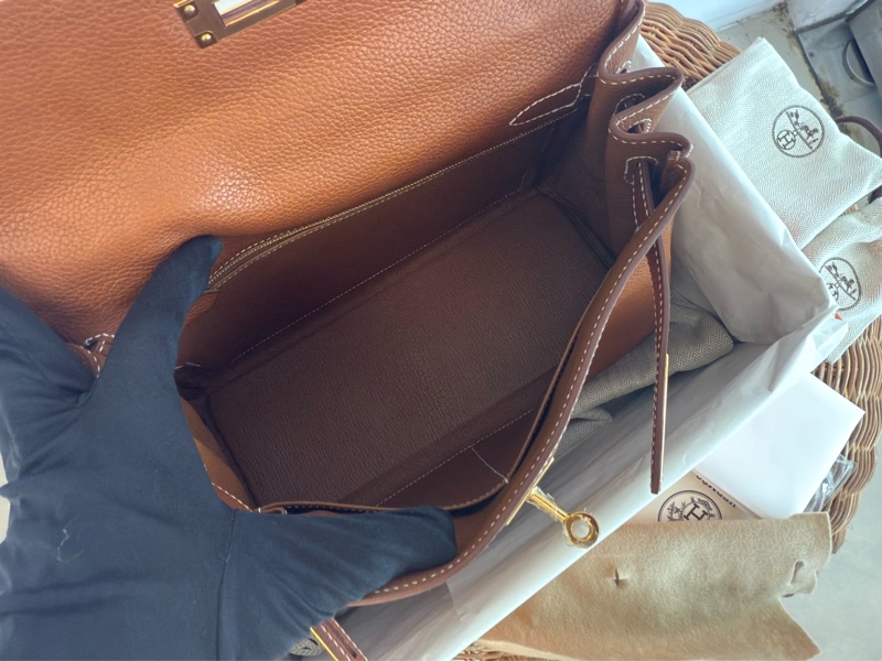 全新HERMES金棕金福寶馬鞍皮kelly 28凱莉包-16