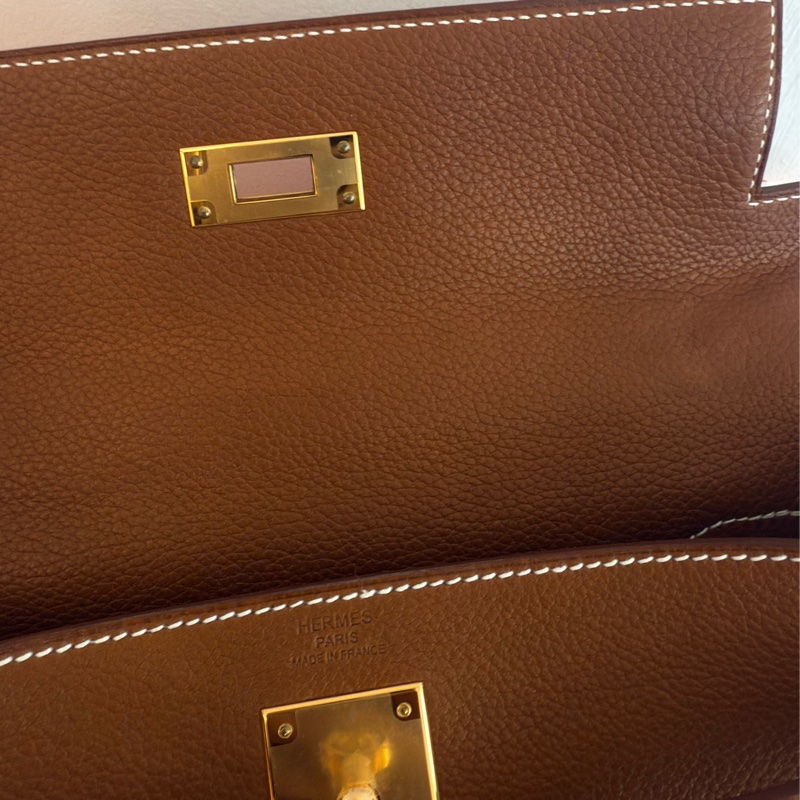 全新HERMES金棕金福寶馬鞍皮kelly 28凱莉包-20