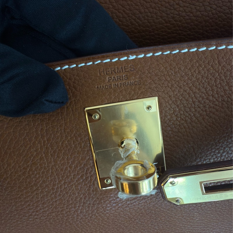 全新HERMES金棕金福寶馬鞍皮kelly 28凱莉包-22