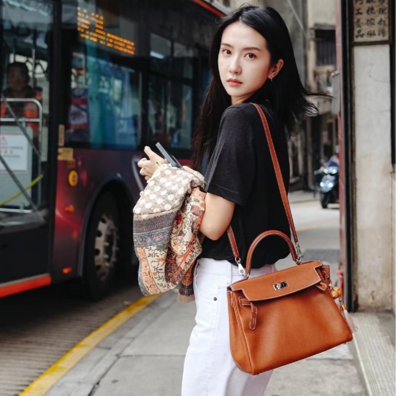 全新HERMES金棕金福寶馬鞍皮kelly 28凱莉包-28