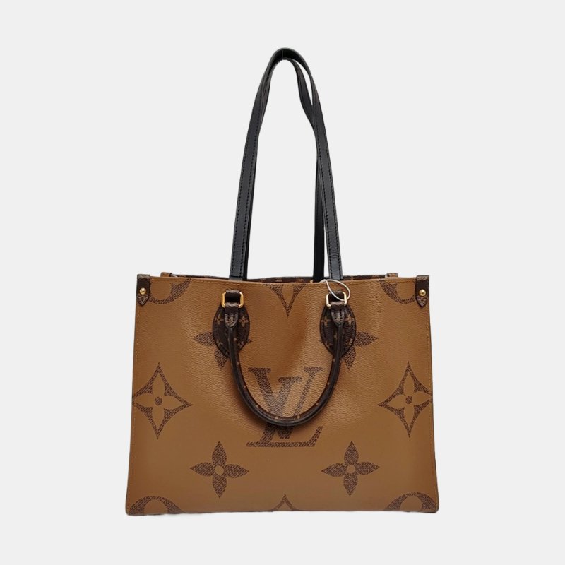 LOUIS VUITTON ONTHEGO 中號棕色塗層帆布老花叢林包肩背包手提包 金色五金-4