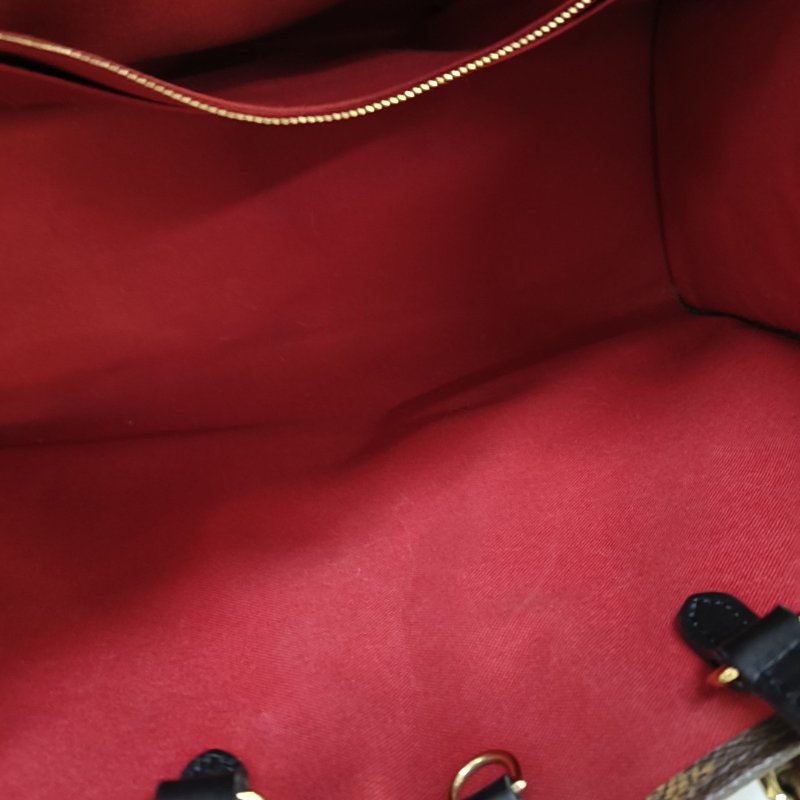 LOUIS VUITTON ONTHEGO 中號棕色塗層帆布老花叢林包肩背包手提包 金色五金-11