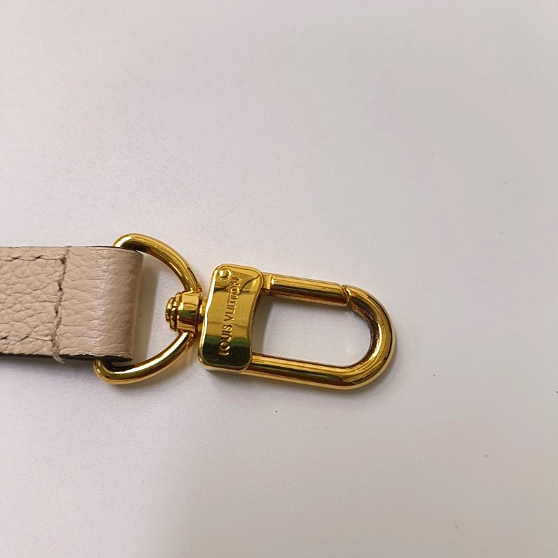 LOUIS VUITTON ONTHEGO PM小號米色牛皮老花壓紋叢林包肩背包手提包斜背包 金色五金 可拆卸肩帶 配件齊全-11