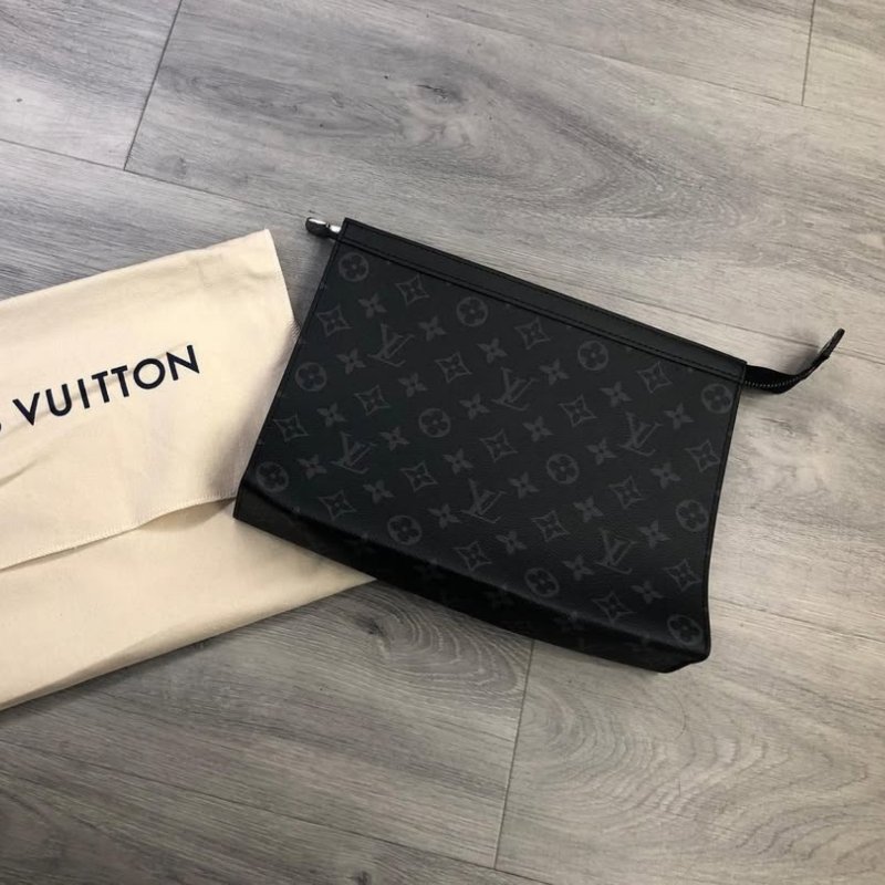 🚨 雙11最後倒數・今晚錯過等明年！【【LOUIS VUITTON LV 路易威登】Monogram Eclipse帆布拉鍊手拿包(下單前須先私訊)-1