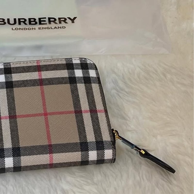 ⏰ 買對時間最省錢!雙11限時價開啟中🛒【BURBERRY 巴寶莉】Vintage 格紋皮革拉鍊式長夾(下單前須先私訊)-2