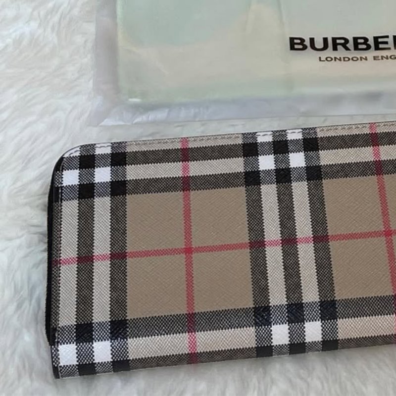 ⏰ 買對時間最省錢!雙11限時價開啟中🛒【BURBERRY 巴寶莉】Vintage 格紋皮革拉鍊式長夾(下單前須先私訊)-3