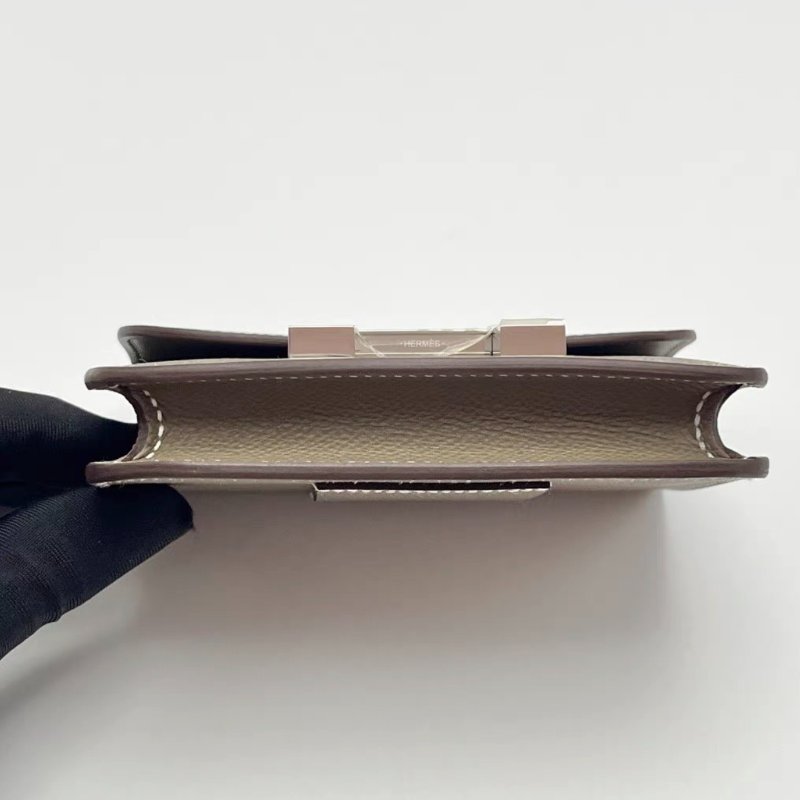 HERMES 大象灰銀扣康康slim二合一錢包12.5*10.3 全新閒置配件盒子塵袋吊牌-3