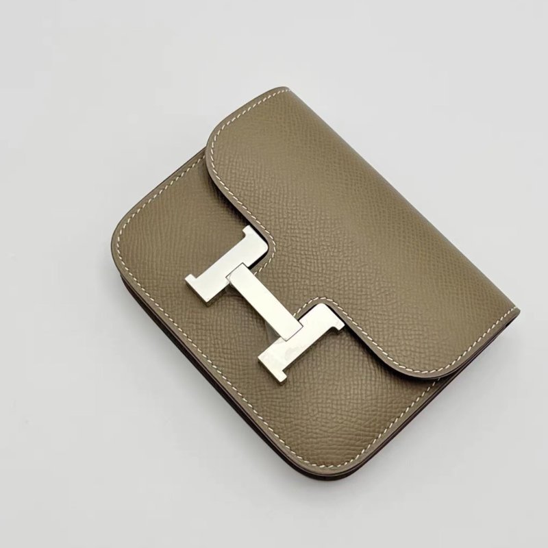 HERMES 大象灰銀扣康康slim二合一錢包12.5*10.3 全新閒置配件盒子塵袋吊牌-4