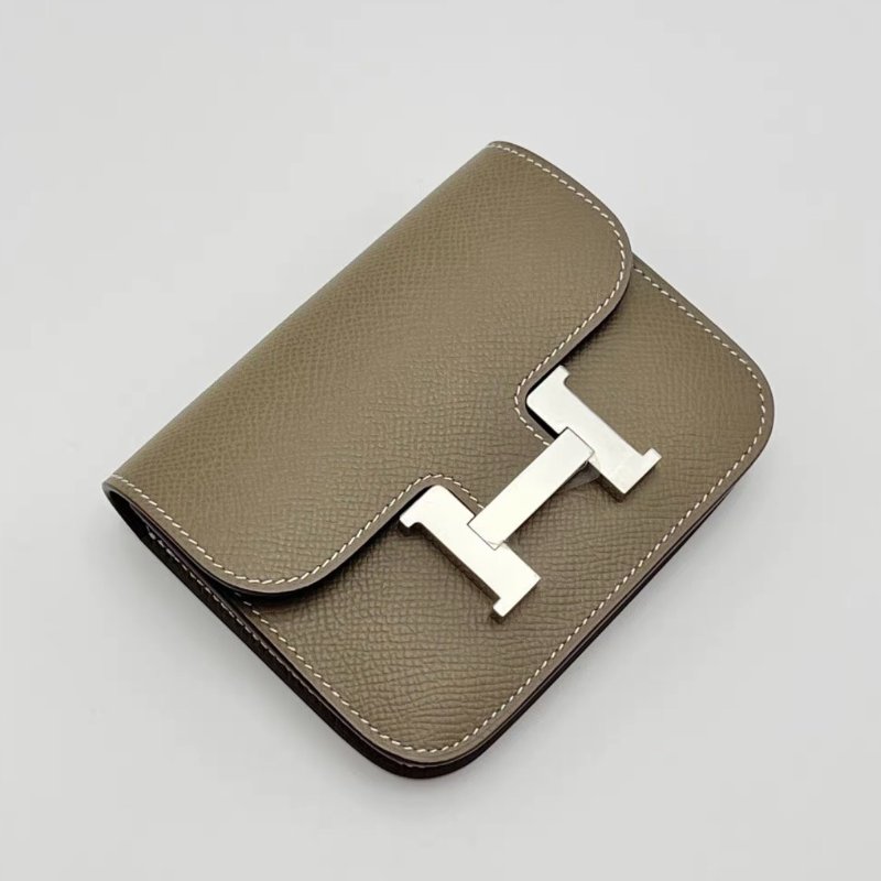 HERMES 大象灰銀扣康康slim二合一錢包12.5*10.3 全新閒置配件盒子塵袋吊牌-5