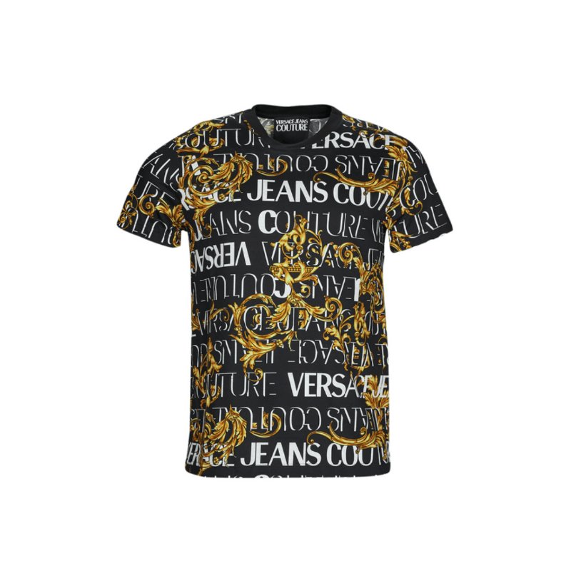 🚨 雙11最後倒數・今晚錯過等明年!【VERSACE 凡賽斯】滿版LOGO設計T恤 黑(下單前須先私訊)-0