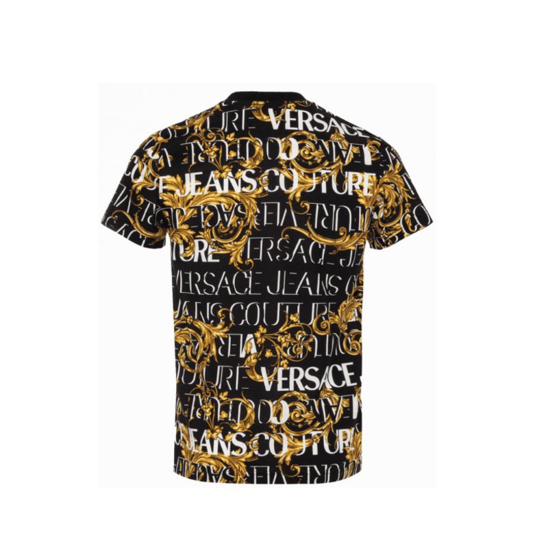 🚨 雙11最後倒數・今晚錯過等明年!【VERSACE 凡賽斯】滿版LOGO設計T恤 黑(下單前須先私訊)-2