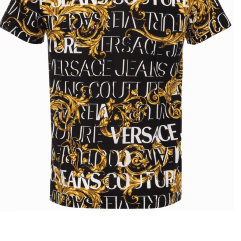 🚨 雙11最後倒數・今晚錯過等明年!【VERSACE 凡賽斯】滿版LOGO設計T恤 黑(下單前須先私訊)-3