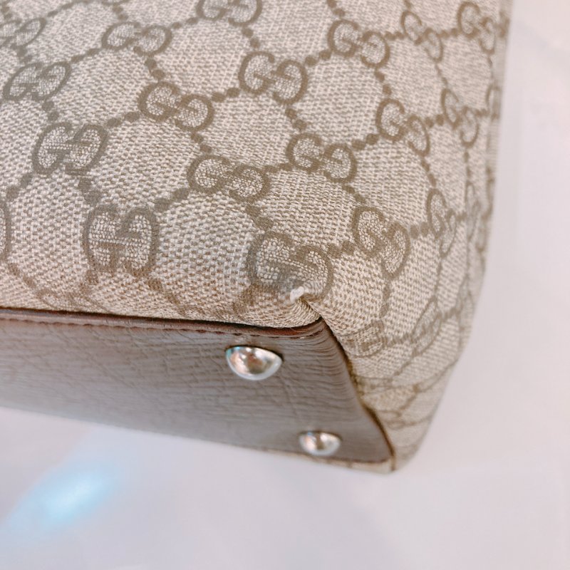 MS0357 Gucci 古馳 托特包 牛皮 帆布 經典老花 Tote Shoulder Bag GG 30cm Supreme Canvas Brown x PHW-8