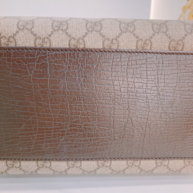 MS0357 Gucci 古馳 托特包 牛皮 帆布 經典老花 Tote Shoulder Bag GG 30cm Supreme Canvas Brown x PHW-10