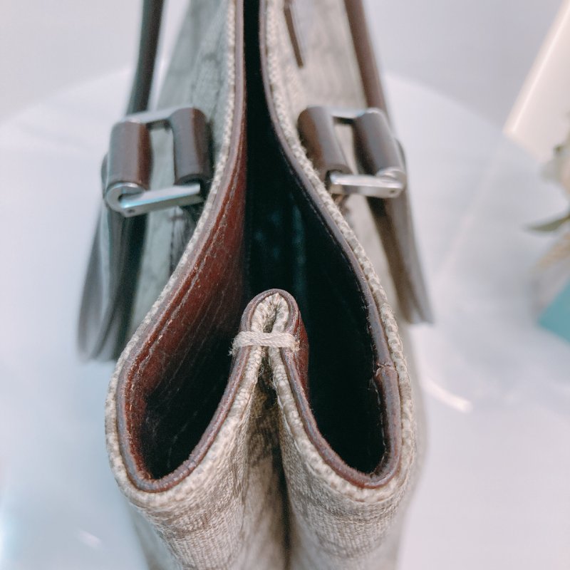 MS0357 Gucci 古馳 托特包 牛皮 帆布 經典老花 Tote Shoulder Bag GG 30cm Supreme Canvas Brown x PHW-13