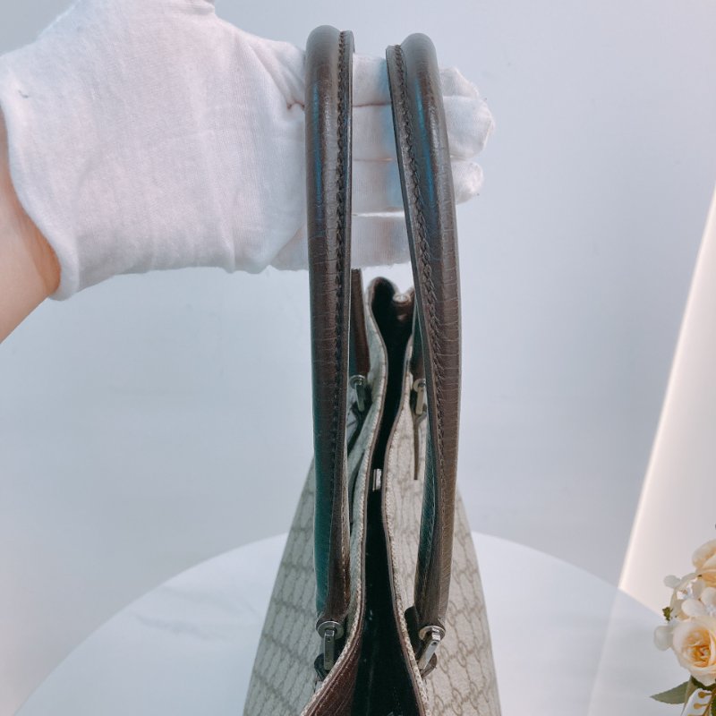 MS0357 Gucci 古馳 托特包 牛皮 帆布 經典老花 Tote Shoulder Bag GG 30cm Supreme Canvas Brown x PHW-16