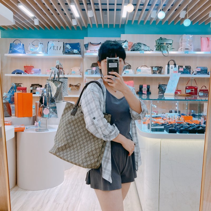 MS0357 Gucci 古馳 托特包 牛皮 帆布 經典老花 Tote Shoulder Bag GG 30cm Supreme Canvas Brown x PHW-22