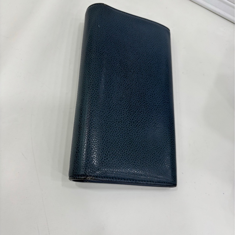 Chanel香奈兒 荔枝紋牛皮 長版翻蓋皮夾 22開-1