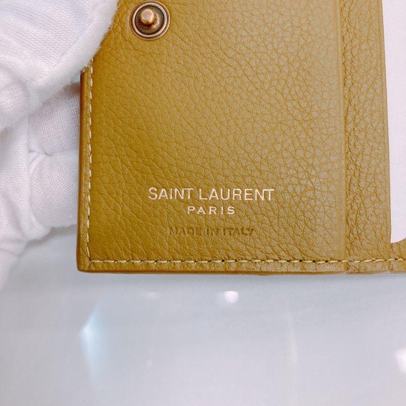 MS0358 Saint Laurent YSL 聖羅蘭 拉鏈錢包 卡片包 卡其綠 Card Wallet with Zipper Kahki Green x GHW-7