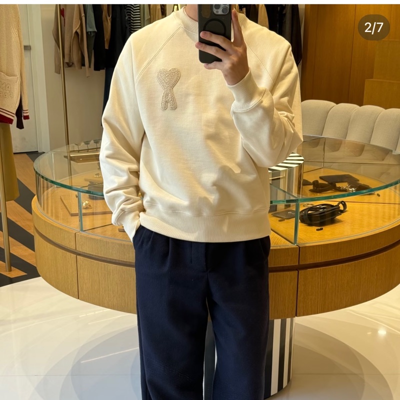 Ami Paris 男女皆可穿 刺繡衛衣 大學T-0