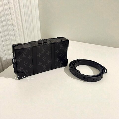 LV Soft Trunk黑原花拉鍊斜背方盒包M69838