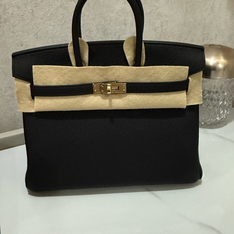 愛馬仕 Hermès birkin 25 黑色淡金釦 全新全配-0
