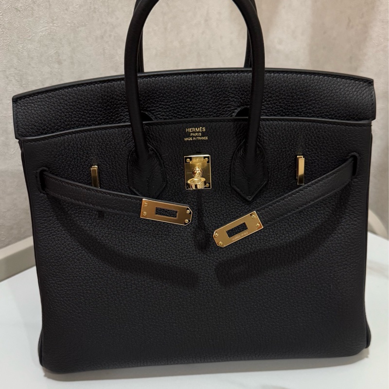 愛馬仕 Hermès birkin 25 黑色淡金釦 全新全配-2