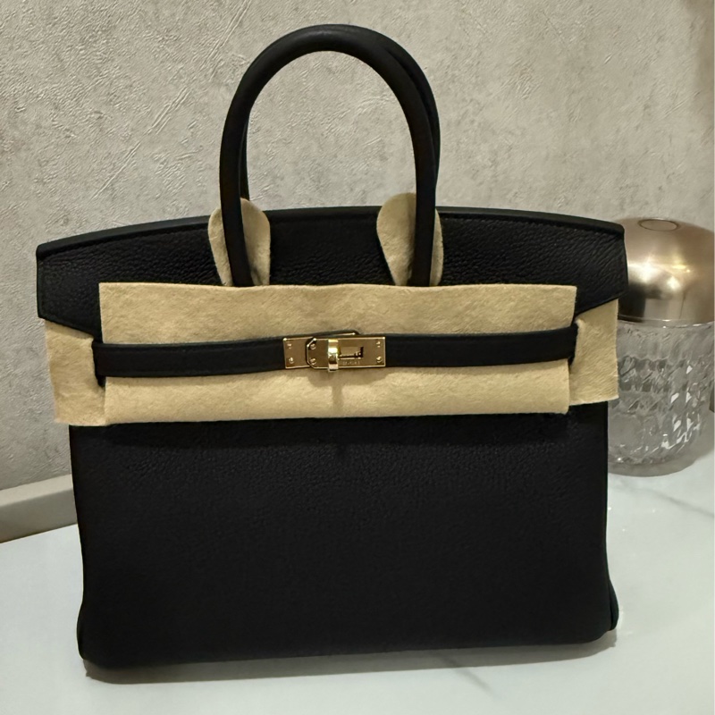 愛馬仕 Hermès birkin 25 黑色淡金釦 全新全配-6