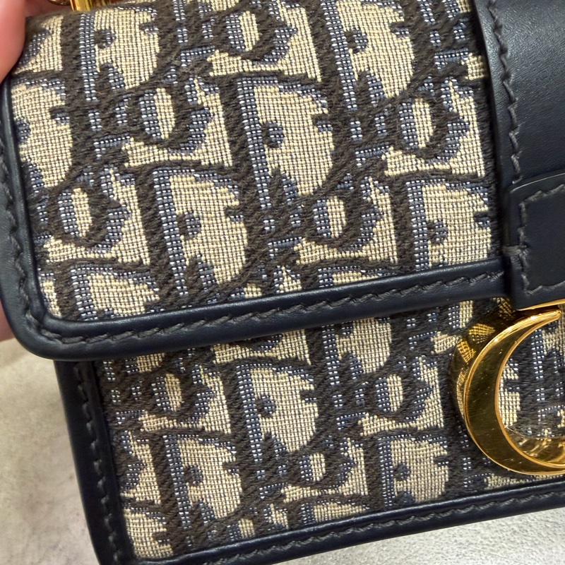 Dior 藍提花布金釦 Montaigne 30-9