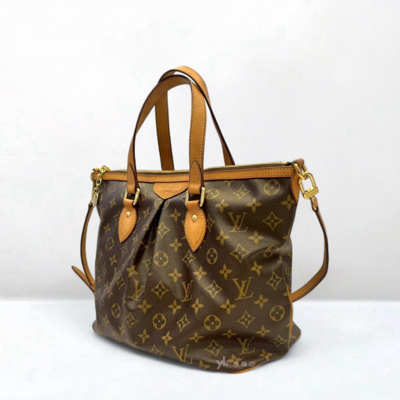 LV包包 Palermo PM原花金釦手提肩背包M40145-2