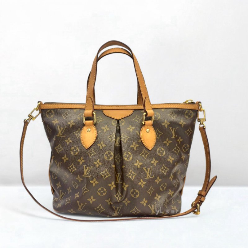 LV包包 Palermo PM原花金釦手提肩背包M40145-3