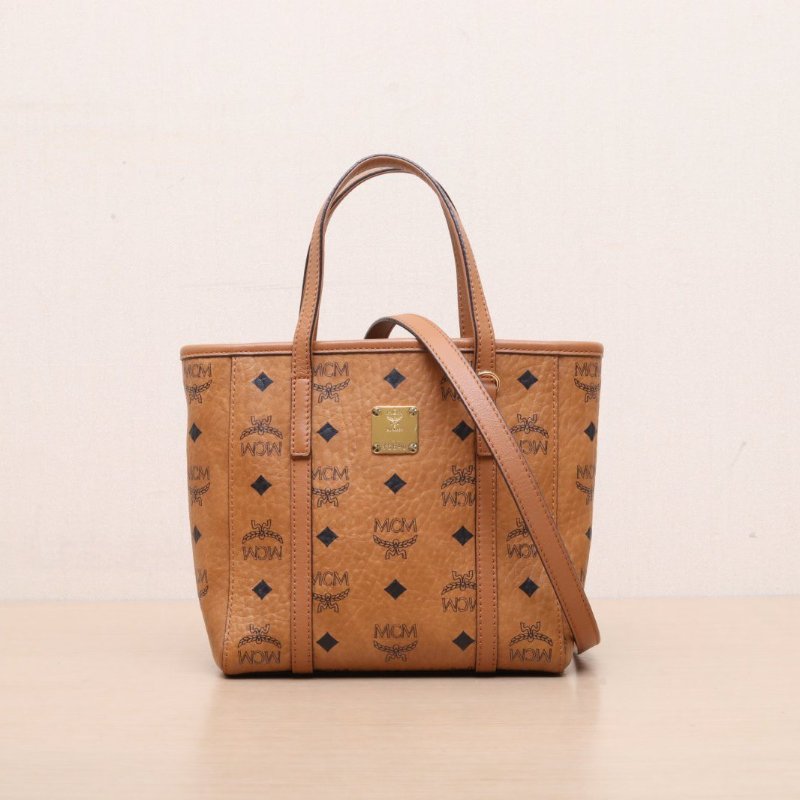 干邑色 PVC 經典老花滿印菜籃子 托特包 mini-0