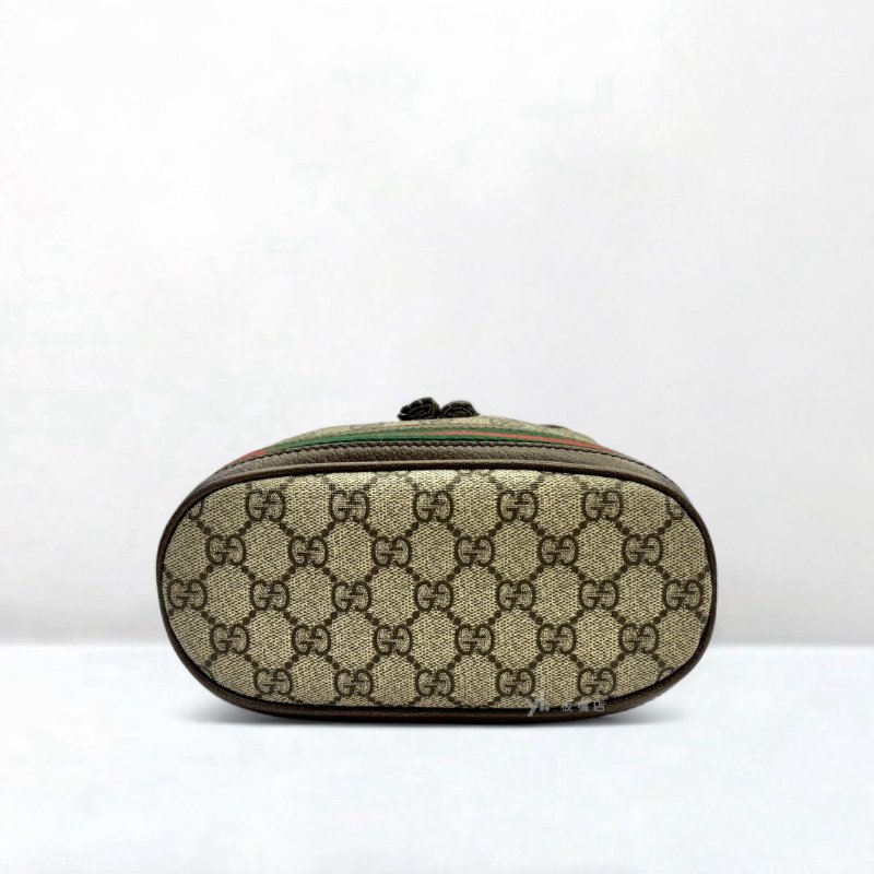 GUCCI包包 Ophidia帆布老花紅綠織帶水桶包550621-4