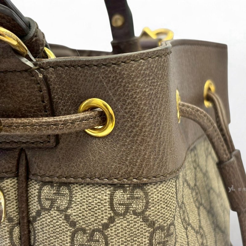 GUCCI包包 Ophidia帆布老花紅綠織帶水桶包550621-6