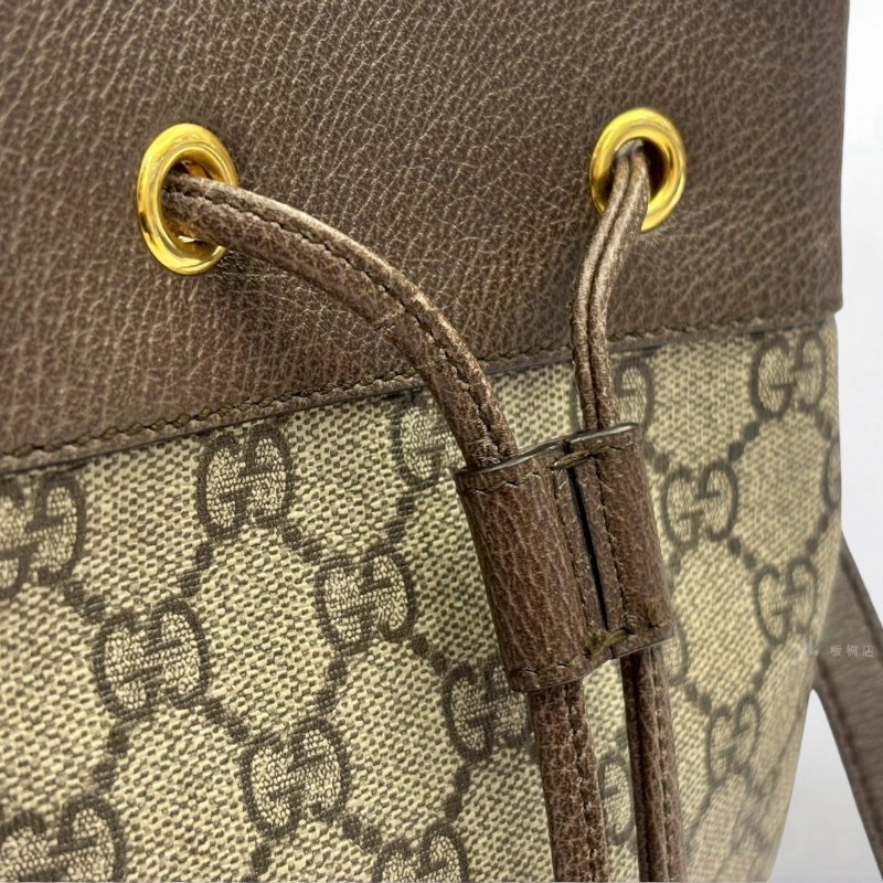 GUCCI包包 Ophidia帆布老花紅綠織帶水桶包550621-7