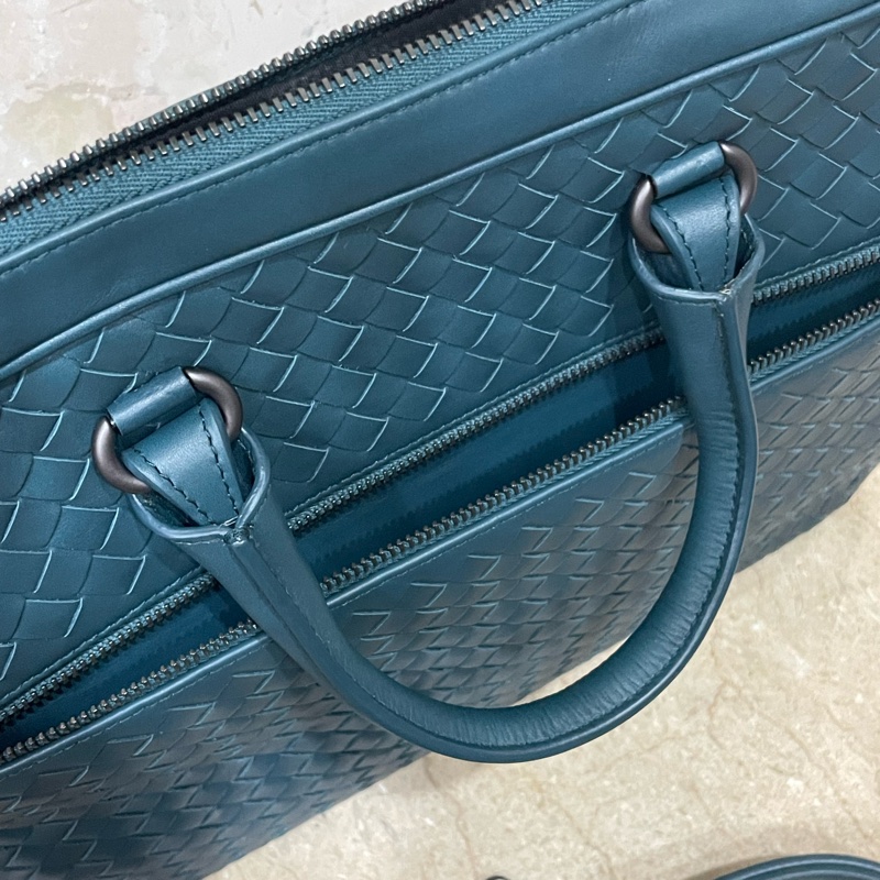 ▪️富貴選物FUGUEI▪️BV 孔雀藍細編織公文包 手提包-4