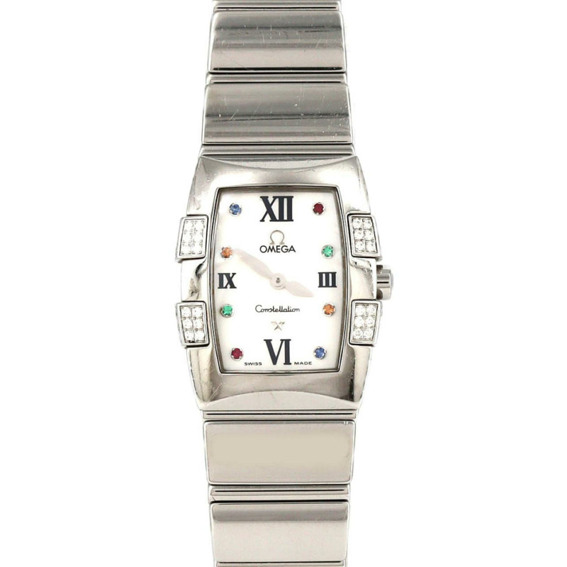 歐米茄星座系列 Quadrella D-8P 1585.79 不鏽鋼石英腕錶-0