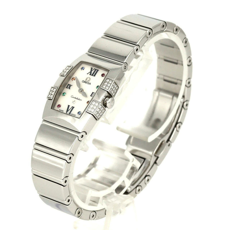 歐米茄星座系列 Quadrella D-8P 1585.79 不鏽鋼石英腕錶-1