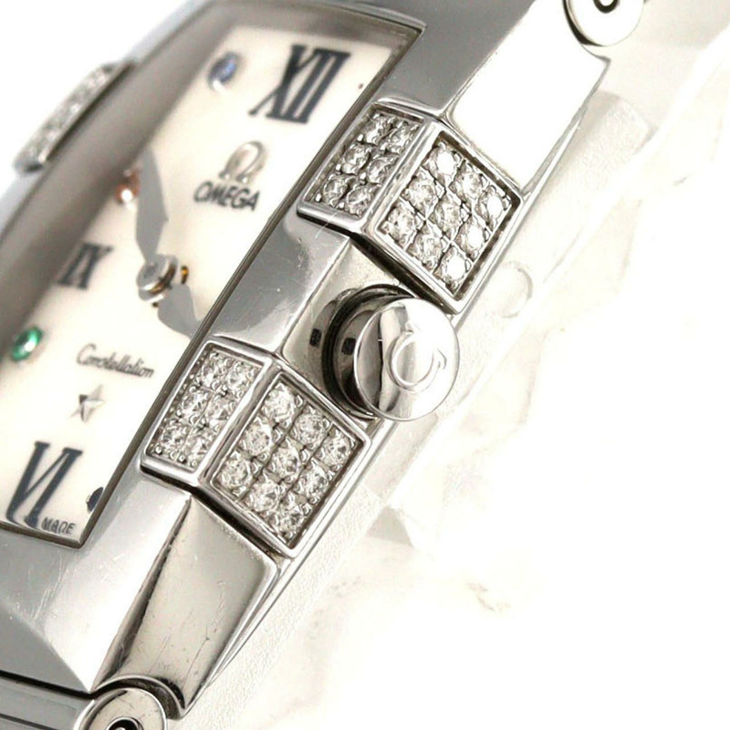 歐米茄星座系列 Quadrella D-8P 1585.79 不鏽鋼石英腕錶-2