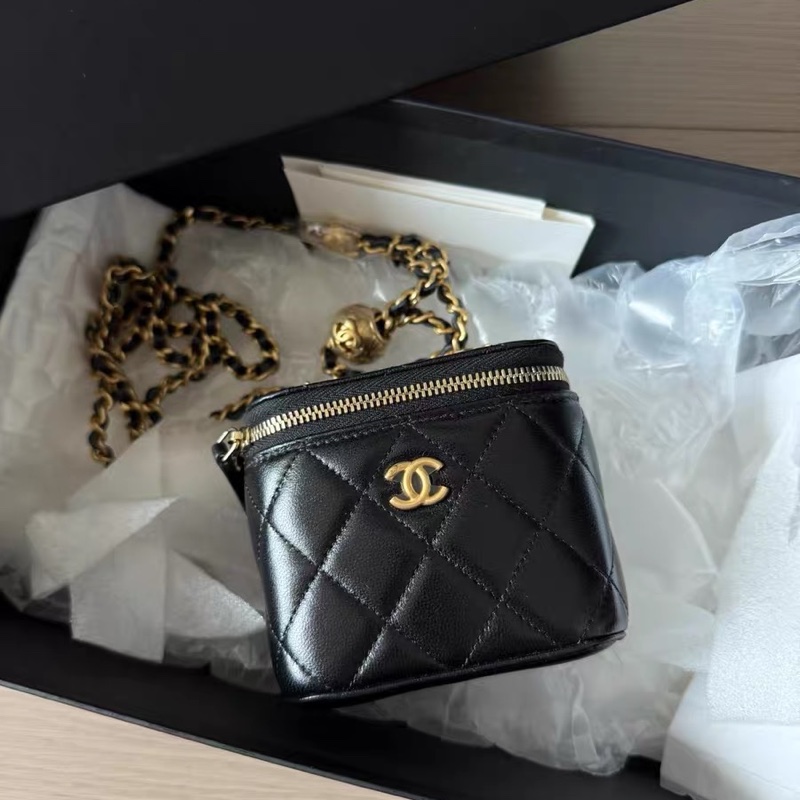 新款芯片款!Chanel香奈兒 24K 金球小盒子包 新款底部有Logo-0