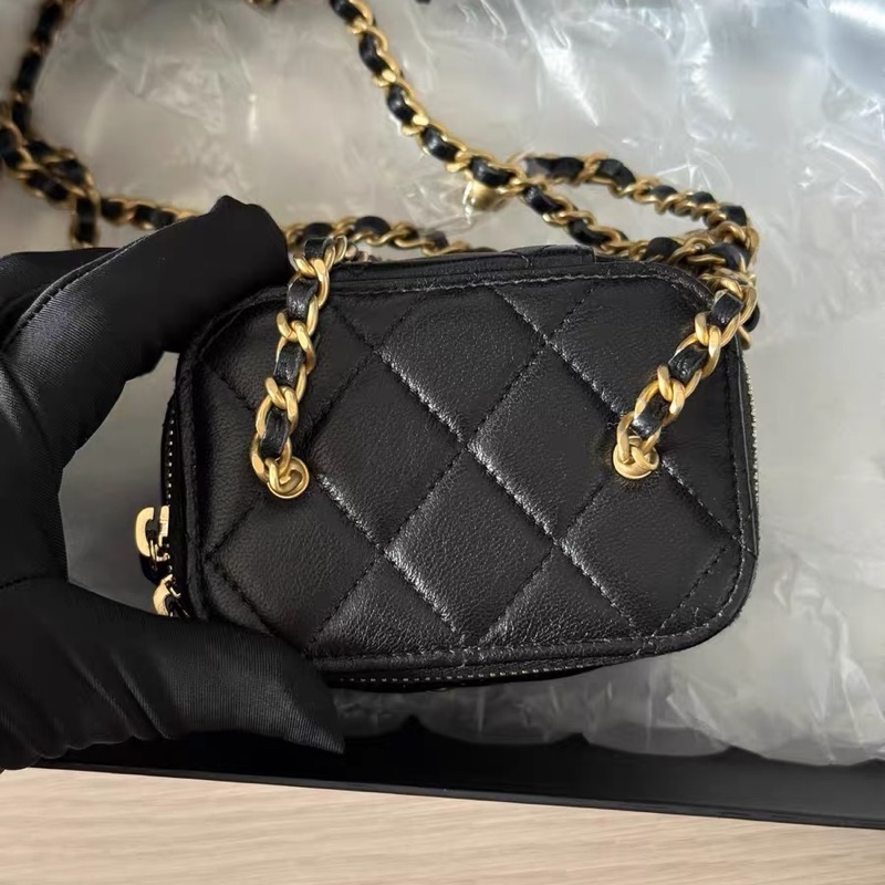 新款芯片款!Chanel香奈兒 24K 金球小盒子包 新款底部有Logo-5
