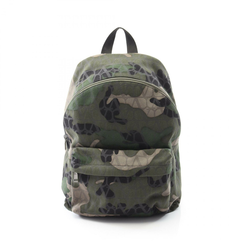 Valentino Rucksack 背包 5Y2B0C62 帆布 綠色迷彩 全新 男式-0