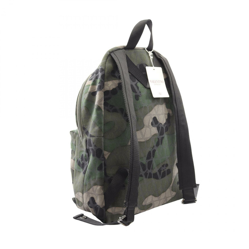Valentino Rucksack 背包 5Y2B0C62 帆布 綠色迷彩 全新 男式-1