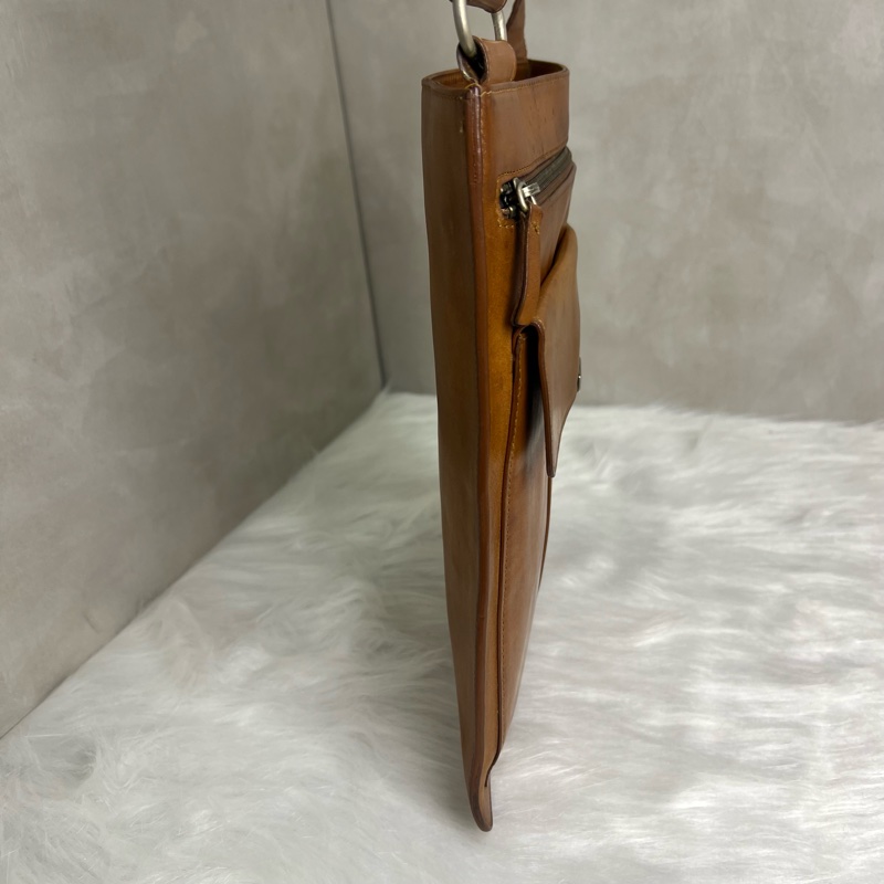 YsL 棕色皮革 斜背包-4