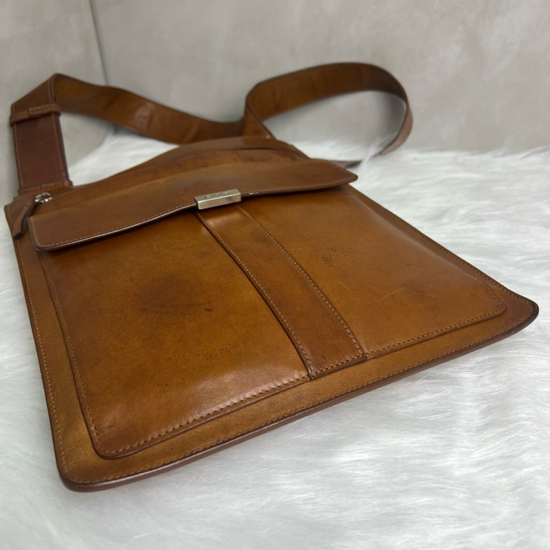 YsL 棕色皮革 斜背包-5