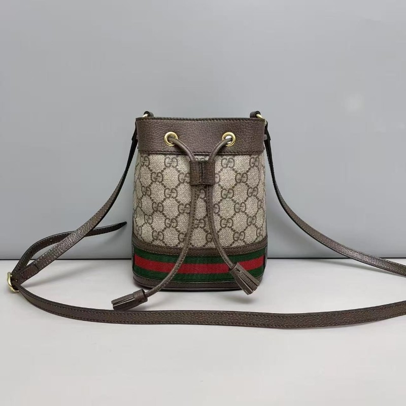 Gucci古馳Ophidia迷你老花水桶包 肩背包 斜背包-0