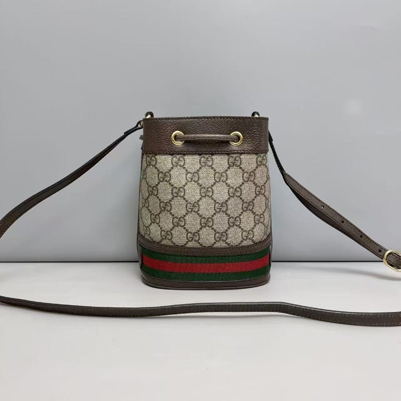 Gucci古馳Ophidia迷你老花水桶包 肩背包 斜背包-1