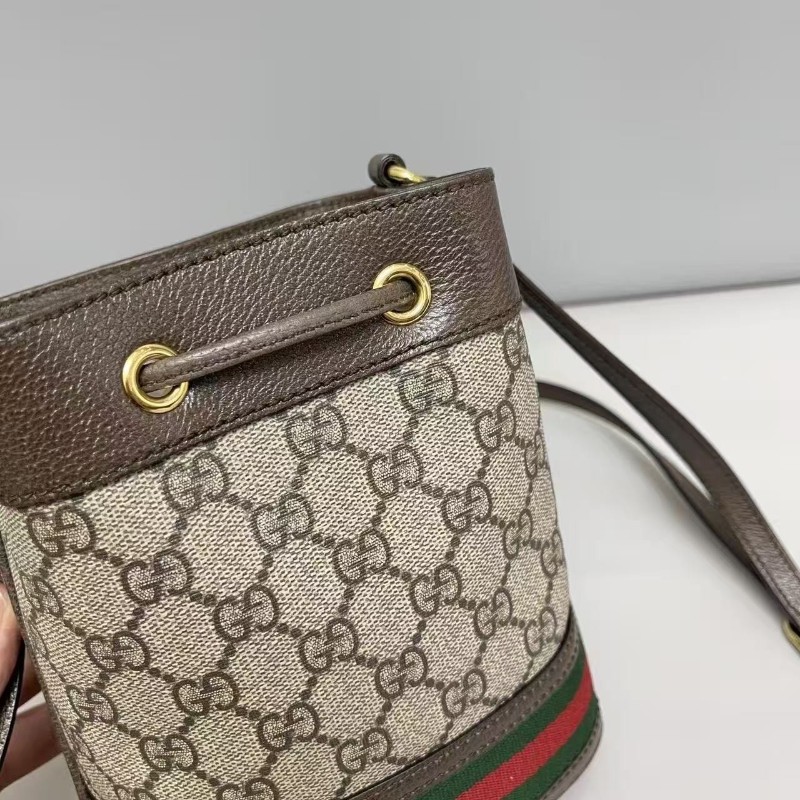 Gucci古馳Ophidia迷你老花水桶包 肩背包 斜背包-3