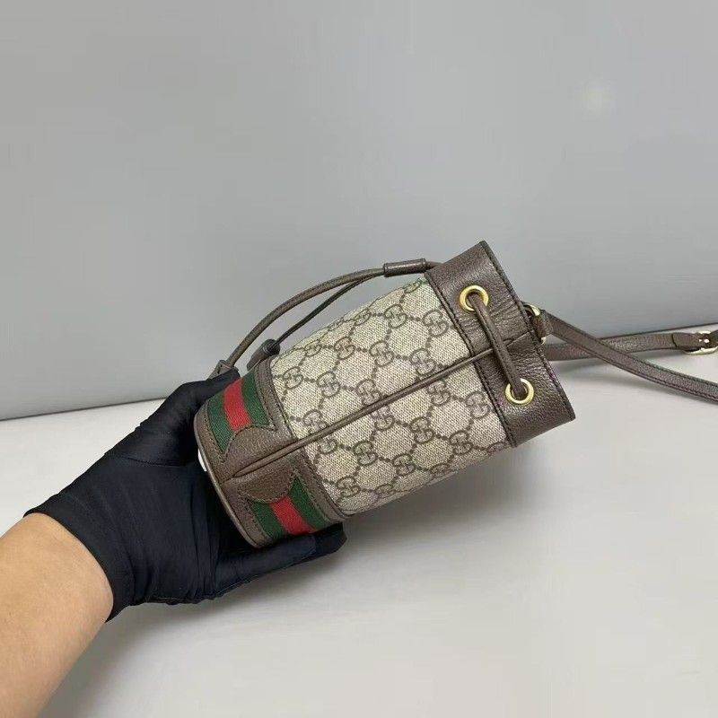 Gucci古馳Ophidia迷你老花水桶包 肩背包 斜背包-5