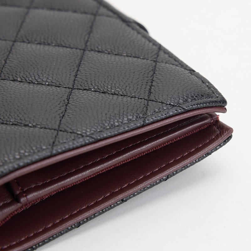 二手Chanel CF護照夾 黑金-5